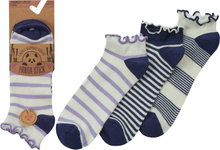 تحميل الصورة إلى عارض المعرض، Panda Stick 12 Pairs Ladies Bamboo Blend Comfort Trainer Liner Sock Spots Stripes
