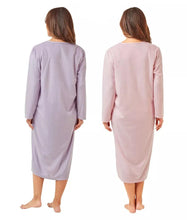 Afbeelding in Gallery-weergave laden, Ladies Plain Soft &amp; Cosy Long Sleeve Polished Fleece Nightdress
