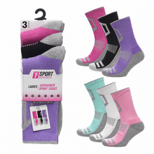 تحميل الصورة إلى عارض المعرض، 12 Pairs Ladies Half Terry Cushioned Sport Socks
