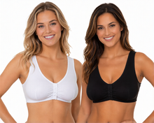 تحميل الصورة إلى عارض المعرض، 3 Pack Front Fastening Adhesive Tape Stretch Cotton Multi Cup Bras
