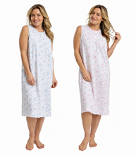 Load image into Gallery viewer, Ladies 100% Cotton Jersey Spring Garden Sleeveless Nightdress
