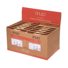 Afbeelding in Gallery-weergave laden, 12 Pack Ladies 3pk Embroidered Polycotton Handkerchiefs In Brown Display Box
