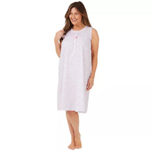 Lade das Bild in den Galerie-Viewer, Ladies Polycotton Swirl Leaf Sleeveless Nightdresses
