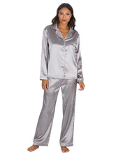 Load image into Gallery viewer, Ladies Long Sleeve Satin Pyjama Set
