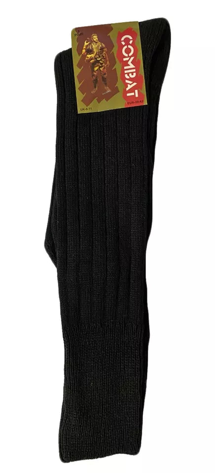 3 Pairs Men's Wool Combat Socks Black 6-11