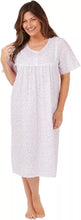 Load image into Gallery viewer, Ladies Polycotton Short Sleeve Swirl Leaf Nightdress
