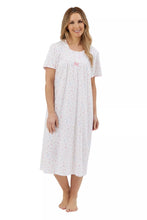 Lade das Bild in den Galerie-Viewer, Marlon Ladies 100% Jersey Cotton Harvest Floral 45" Short Sleeve Nightdress
