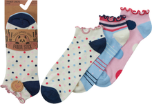 تحميل الصورة إلى عارض المعرض، Panda Stick 12 Pairs Ladies Bamboo Blend Comfort Trainer Liner Sock Spots Stripes

