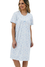 Carica l'immagine nel visualizzatore di Gallery, Marlon Ladies 100% Jersey Cotton Harvest Floral 40" Short Sleeve Nightdress
