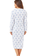 Carica l&#39;immagine nel visualizzatore di Gallery, Ladies 100% Cotton Champagne Floral 45&quot; Long Sleeve Nightdress
