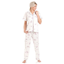 Load image into Gallery viewer, Ladies Floral Jersey Short Sleeved Pyjamas
