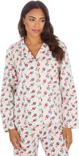 Afbeelding in Gallery-weergave laden, Ladies Floral 100% Cotton Wincyette Long Sleeve Pyjamas Cream
