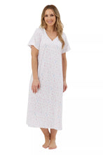 Carica l'immagine nel visualizzatore di Gallery, Marlon Ladies 100% Jersey Cotton Harvest Floral 48" Short Sleeve Nightdress
