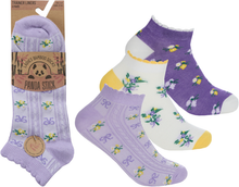 Lade das Bild in den Galerie-Viewer, Panda Stick 12 Pairs Ladies Bamboo Blend Comfort Trainer Liner Sock Floral
