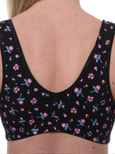 تحميل الصورة إلى عارض المعرض، Gemm Front Fastening Stretch Cotton Multi Cup Bra Black Floral

