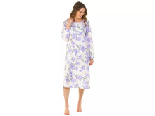 تحميل الصورة إلى عارض المعرض، Ladies Roses Floral Jersey Long Sleeve Nightdress
