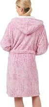 تحميل الصورة إلى عارض المعرض، Ladies Cosy Sherpa &amp; Marl Print Hooded Gown
