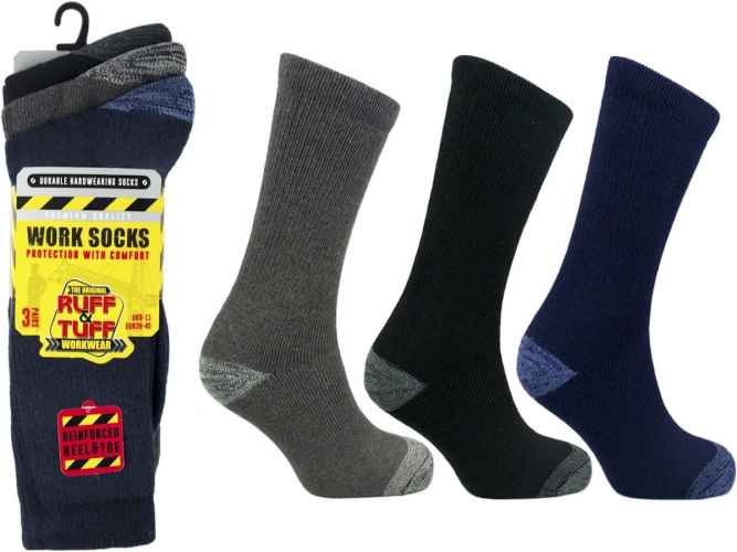 12 Pairs Men's Bigfoot Heavy Duty Thick Construction Work Boot Socks UK 11-13