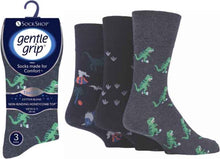 Charger l&#39;image dans la galerie, 12 Pairs Men&#39;s Gentle Grip Cotton Socks Fun Feet Dinosauria
