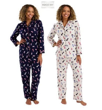 Load image into Gallery viewer, Ladies Long Sleeve Playful Pooch Cosy Brushed 100% Cotton Wincyette Pyjamas
