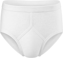 Load image into Gallery viewer, Mens Y Fronts Cotton Incontinence Pants Built in Waterproof Pad White
