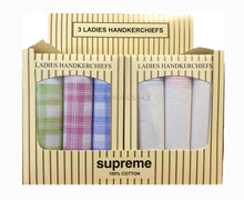 Afbeelding in Gallery-weergave laden, 12 Pack Ladies Handkerchiefs 100% Cotton 3 Pack Boxed
