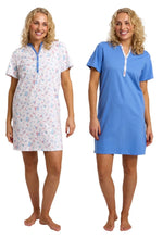 Load image into Gallery viewer, Ladies Coastal Beach 100% Cotton Jersey Short Sleeve Nightdress
