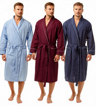 Afbeelding in Gallery-weergave laden, Mens Polycotton Long Sleeve Plain Traditional Wrap Robe Gown
