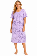 Load image into Gallery viewer, Ladies Embroidered Cotton Rich Jersey Short Sleeve Nightdress
