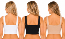 تحميل الصورة إلى عارض المعرض، 3 Pack Gemm Ladies Cotton Embroidered Pull On Bra
