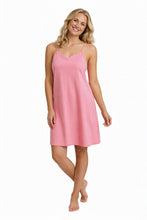 تحميل الصورة إلى عارض المعرض، Ladies Soft 100% Cotton Jersey Plain Pink Chemise
