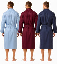 Afbeelding in Gallery-weergave laden, Mens Polycotton Long Sleeve Plain Traditional Wrap Robe Gown
