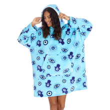 Charger l'image dans la galerie, Adults Plush Evil Eye Design Oversized Huggable Hoodie
