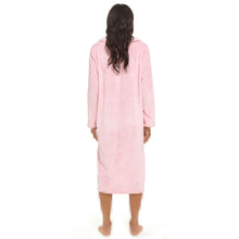 Lade das Bild in den Galerie-Viewer, 6 Pack Ladies Soft Touch Flannel Cut Fleece Button Gown with Shawl Collar Pink
