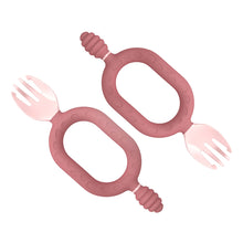 Load image into Gallery viewer, Bibado Sporkit Multi-Stage Baby Spork &amp; Dipper Blush 2 Pack
