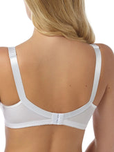 Load image into Gallery viewer, 3 Pack Marlon Ladies 100% Cotton Cross Front Embroidered Bra White
