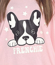 Lade das Bild in den Galerie-Viewer, Ladies Long Sleeve Pink Frenchie 100% Jersey Cotton Nightshirt
