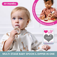 Carica l'immagine nel visualizzatore di Gallery, Bibado Dippit Baby Spoon Fawn 2-Pack: Self-Feeding Utensil for Babies
