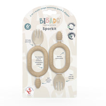 Load image into Gallery viewer, Bibado Sporkit Multi-Stage Baby Spork &amp; Dipper Fawn 2 Pack
