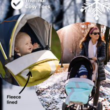 Carica l'immagine nel visualizzatore di Gallery, The BlinkyWarm™ 5-in-1 Buggy Footmuff Raincover Black
