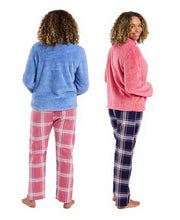 Load image into Gallery viewer, Ladies Soft Feel Plush Fleece Top &amp; 100% Cotton Wincyette Pyjama Bottoms
