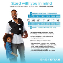 Carica l'immagine nel visualizzatore di Gallery, Baby K'tan Slings Baby K’tan Pre-Wrapped Ready To Wear Baby Carrier Breeze-Black
