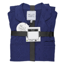 تحميل الصورة إلى عارض المعرض، 6 Pack Ladies Navy Knitted Jaquard Traditional Button Short Sleeve Pyjama Short Set

