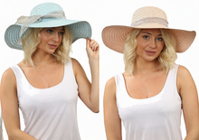 Carica l'immagine nel visualizzatore di Gallery, 6 Pack Ladies Wide Brim Straw Hat With Sheer Ribbon Bow Tie
