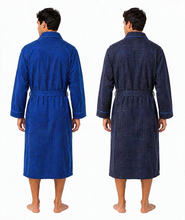 Carica l'immagine nel visualizzatore di Gallery, Mens Polycotton Check Long Sleeve Traditional Robe Gown
