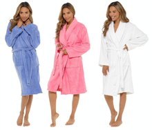 تحميل الصورة إلى عارض المعرض، 6 Pack Ladies 100% Cotton Towelling Robe
