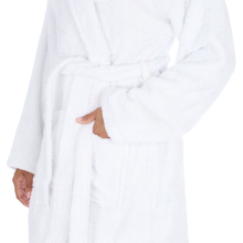 تحميل الصورة إلى عارض المعرض، 5 Pack Ladies White 100% Cotton Shawl Collar Towelling Gown
