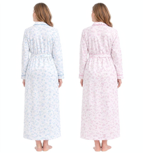 Load image into Gallery viewer, 9 Pack Ladies Moonlit Tulip Cotton Jersey Long Sleeve Wrap Robe Gown
