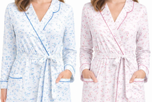 Load image into Gallery viewer, 9 Pack Ladies Moonlit Tulip Cotton Jersey Long Sleeve Wrap Robe Gown
