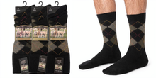 تحميل الصورة إلى عارض المعرض، Mens Luxury Alpaca Blend Traditional Argyle Black Socks
